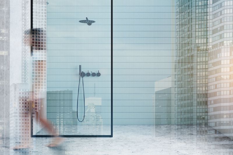 Contemporary Shower with Tiling