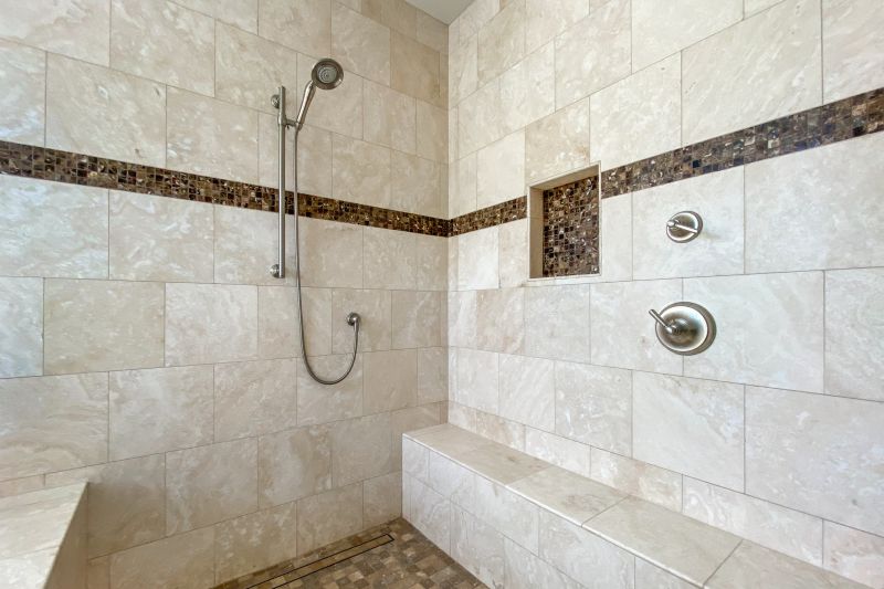 Modern Shower with Tiled Walls